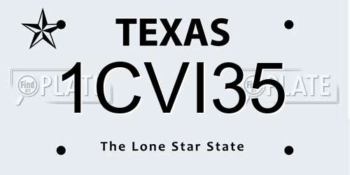 1CVI35 Texas License Plate