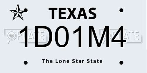 1D01M4 Texas License Plate