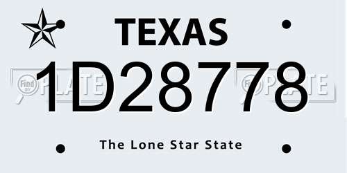 1D28778 Texas License Plate