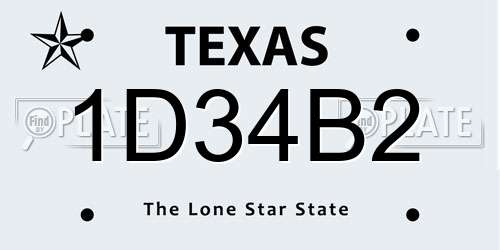 1D34B2 Texas License Plate