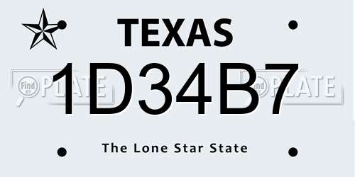 1D34B7 Texas License Plate