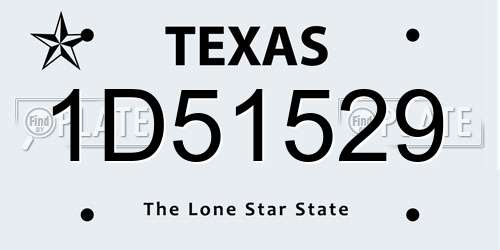1D51529 Texas License Plate