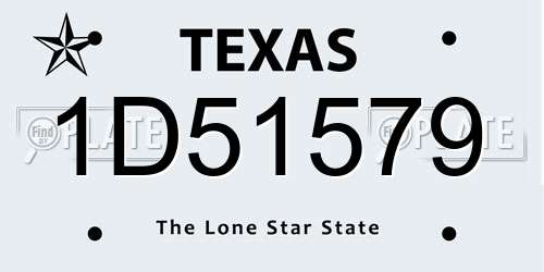 1D51579 Texas License Plate