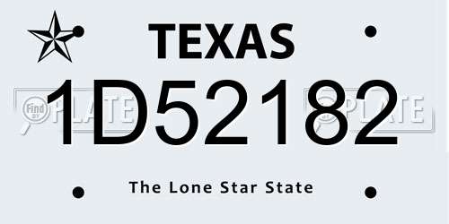 1D52182 Texas License Plate