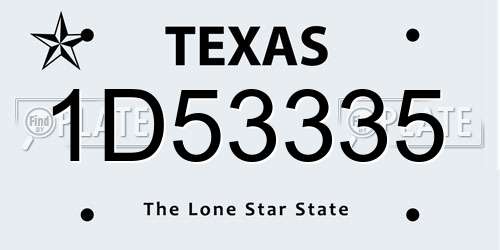 1D53335 Texas License Plate