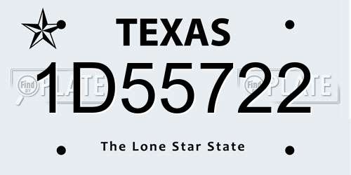 1D55722 Texas License Plate