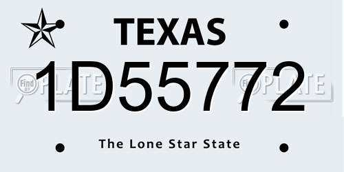 1D55772 Texas License Plate