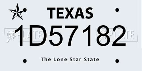 1D57182 Texas License Plate