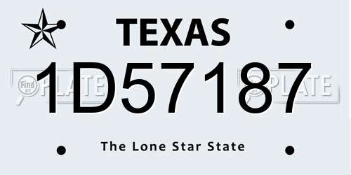 1D57187 Texas License Plate