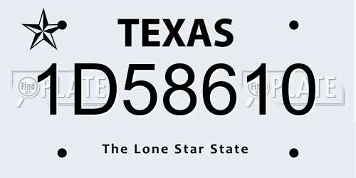 1D58610 Texas License Plate