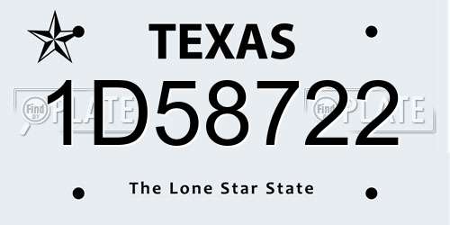 1D58722 Texas License Plate