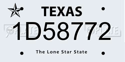 1D58772 Texas License Plate