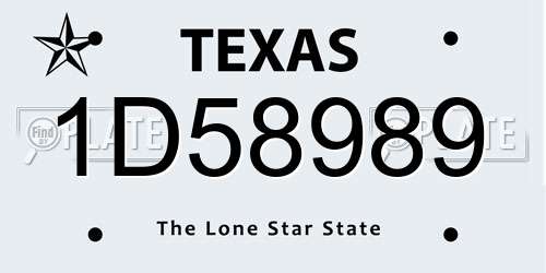 1D58989 Texas License Plate