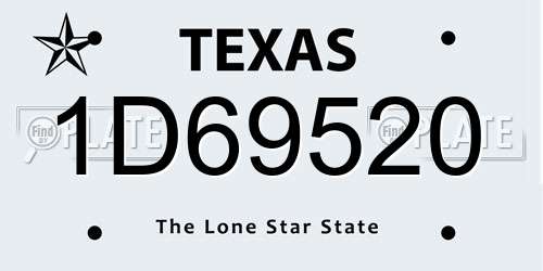 1D69520 Texas License Plate