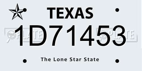 1D71453 Texas License Plate