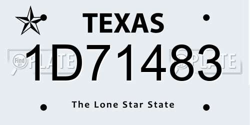 1D71483 Texas License Plate