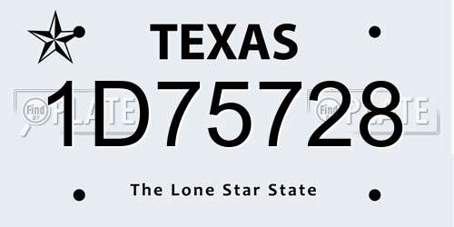 1D75728 Texas License Plate