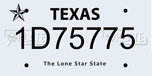 1D75775 Texas License Plate