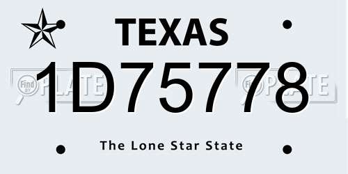 1D75778 Texas License Plate