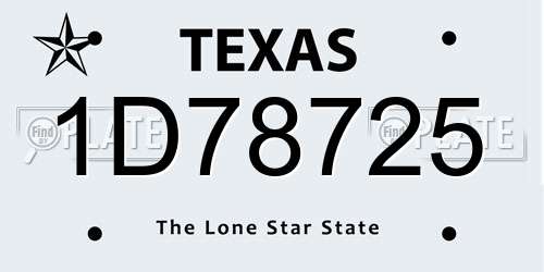 1D78725 Texas License Plate