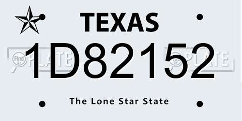 1D82152 Texas License Plate