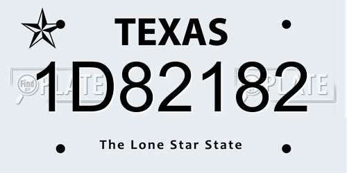 1D82182 Texas License Plate