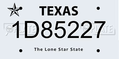 1D85227 Texas License Plate