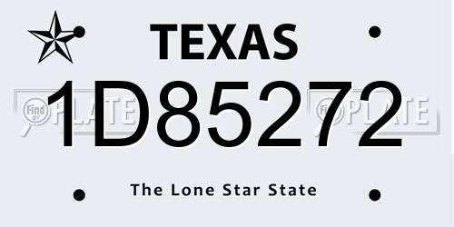 1D85272 Texas License Plate