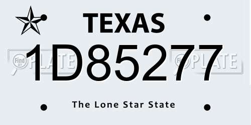 1D85277 Texas License Plate