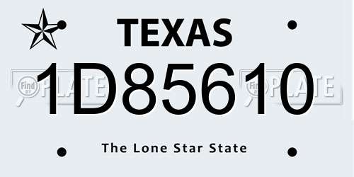 1D85610 Texas License Plate