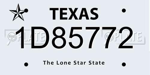 1D85772 Texas License Plate