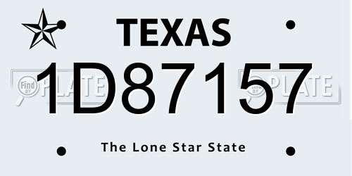 1D87157 Texas License Plate