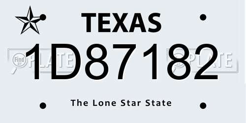 1D87182 Texas License Plate