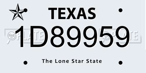 1D89959 Texas License Plate
