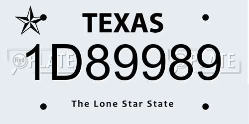 1D89989 Texas License Plate