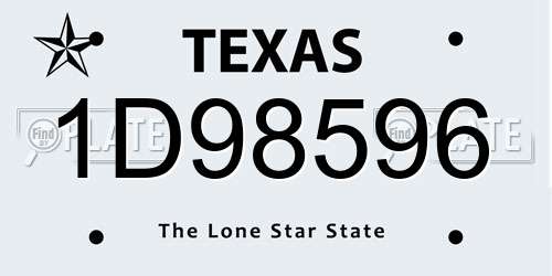 1D98596 Texas License Plate
