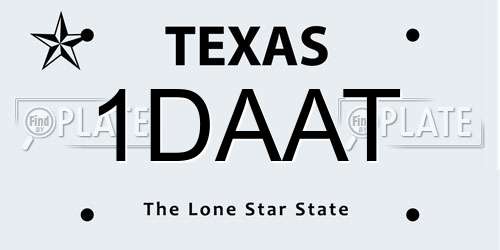 1DAAT Texas License Plate