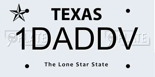 1DADDV Texas License Plate