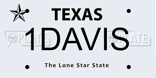 1DAVIS Texas License Plate