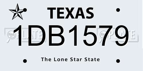 1DB1579 Texas License Plate