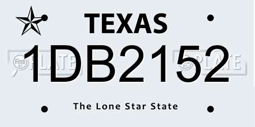 1DB2152 Texas License Plate