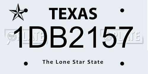 1DB2157 Texas License Plate