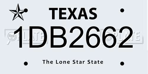 1DB2662 Texas License Plate