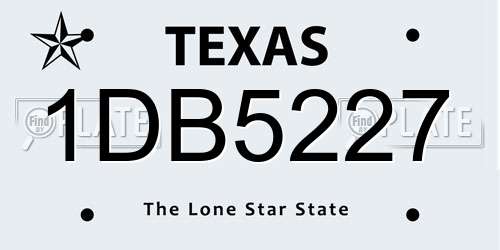 1DB5227 Texas License Plate