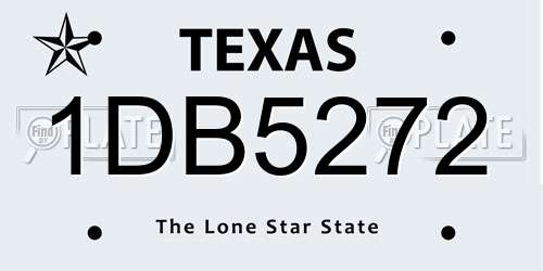 1DB5272 Texas License Plate