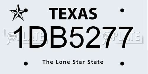 1DB5277 Texas License Plate