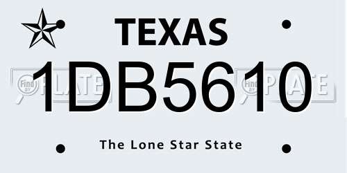1DB5610 Texas License Plate