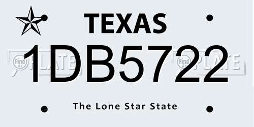 1DB5722 Texas License Plate