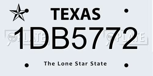 1DB5772 Texas License Plate