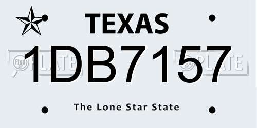 1DB7157 Texas License Plate